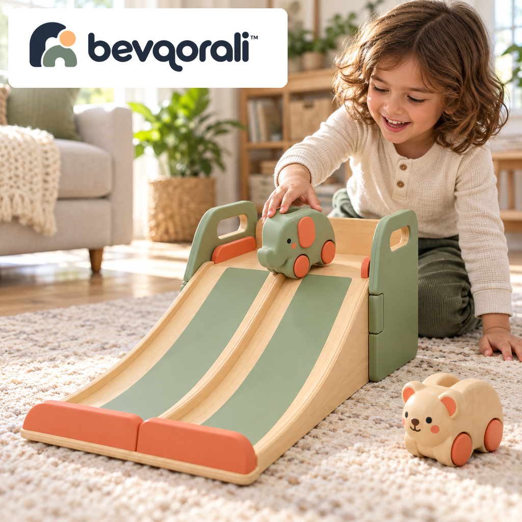 bevqorali™ RollHaven Ramp Set — playroom setting