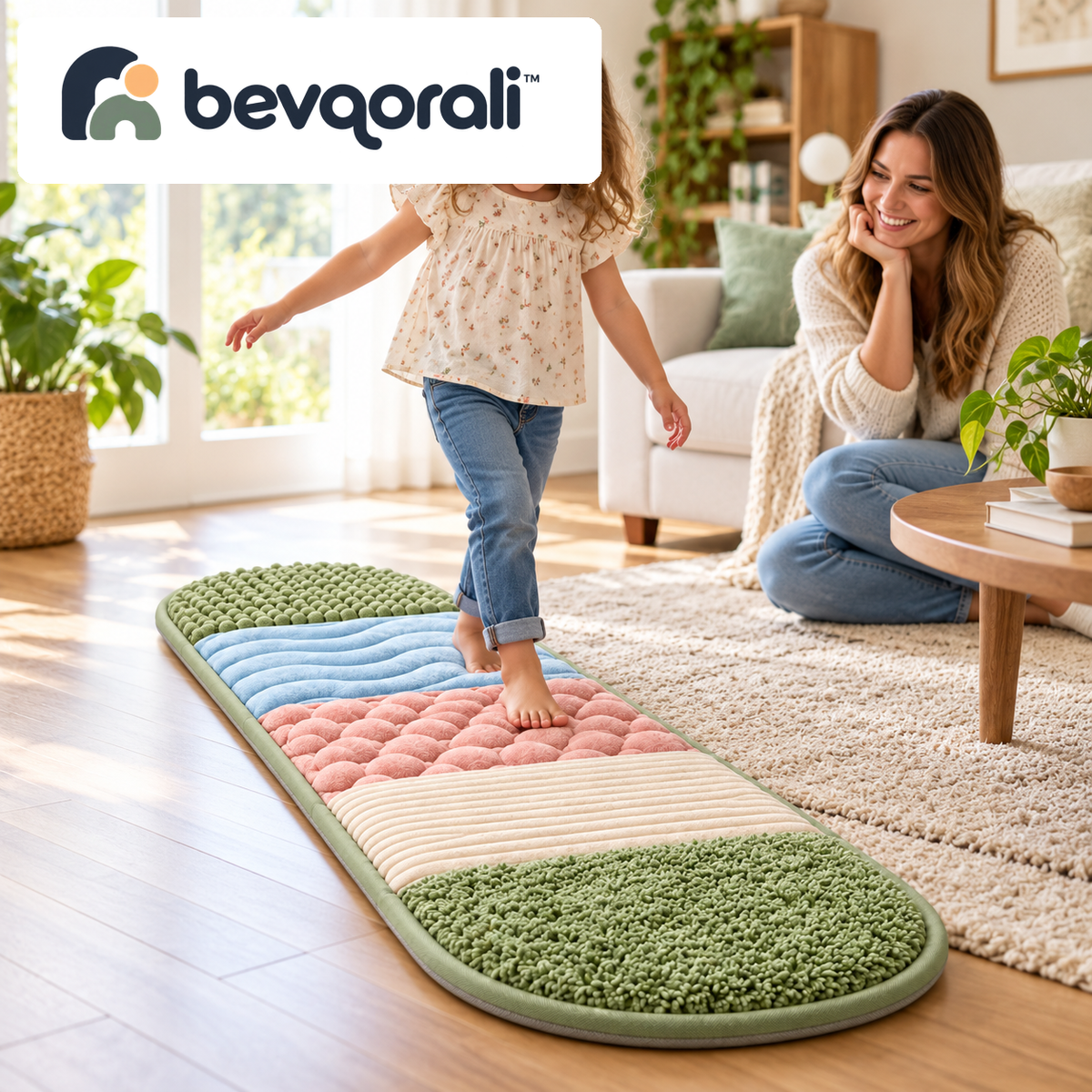 bevqorali™ WanderWeave Sensory Path — playroom setting