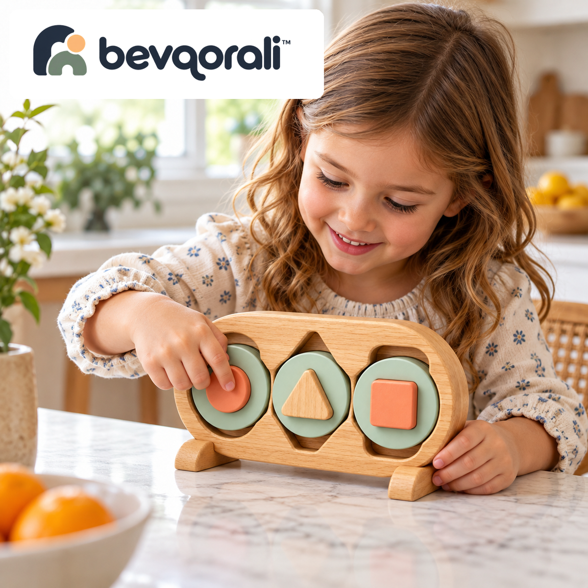 bevqorali™ OrbitForm Shape Wheel — playroom setting