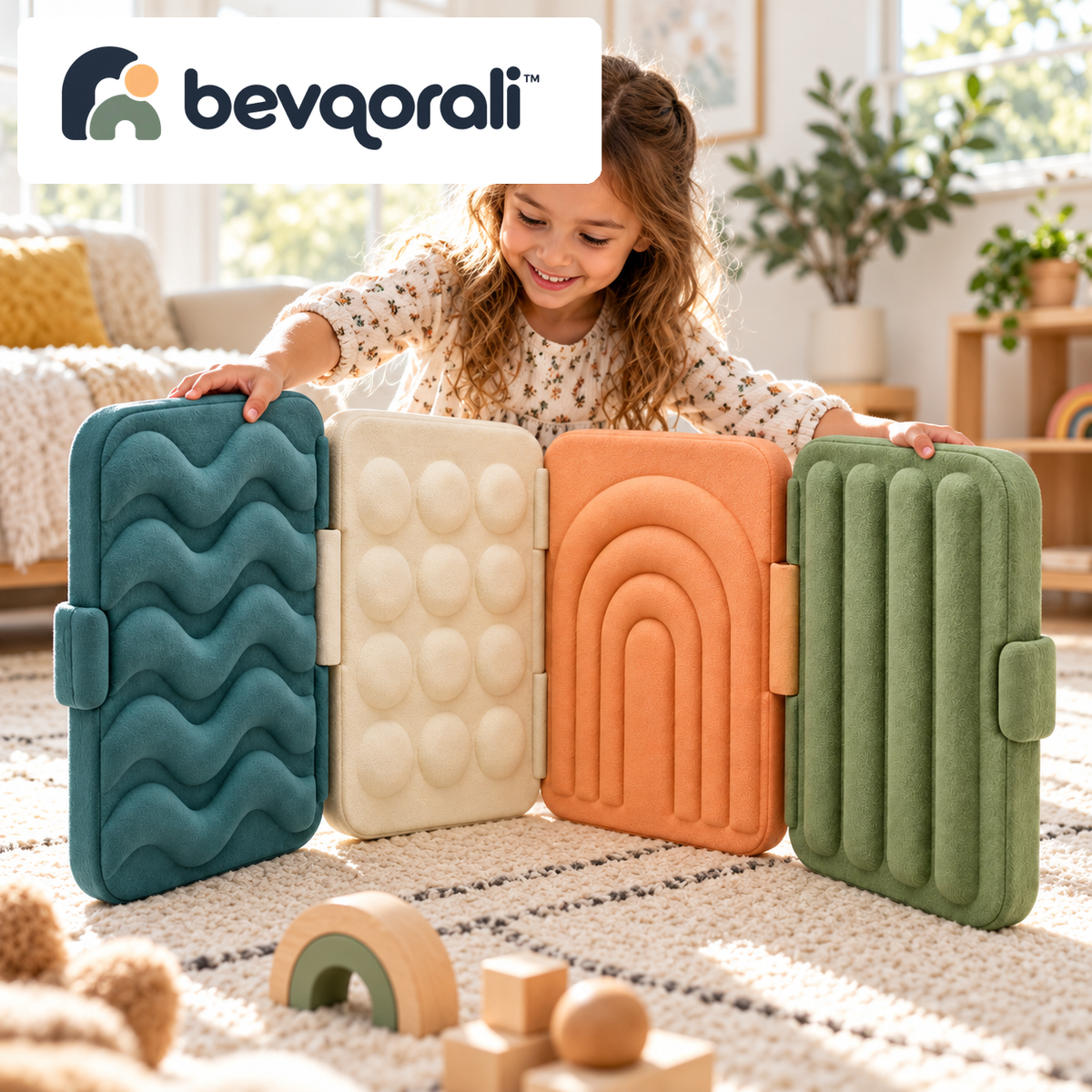 bevqorali™ CoveFold Texture Forms — playroom setting